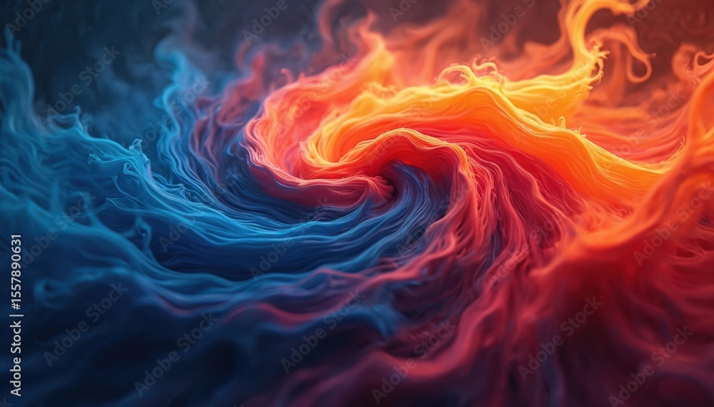 Poster vibrant colorful swirl abstract background with dynamic motion. blue red hues create energy movement
