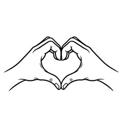 Fototapeta premium Hands forming a heart shape, symbolizing love and connection