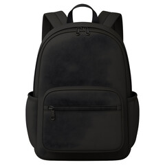 Stylish Black Faux Leather Backpack for Everyday Use Transparent Background