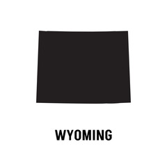 U.S. state of Wyoming Silhouette Map Vector illustration Eps 10