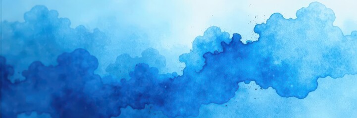 Abstract blue watercolor wash, blurred brushstrokes, soft focus, serene, simple, soft