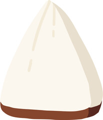 Coconuts and coconut half with leaves isolated on a white background. Vector illustration cartoon flat coconut icon isolated on white background.