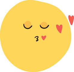 Collection of yellow emoji faces with various expressions: happy, sad, surprised, cool, and loving. Cute and playful emoji designs in a fun style. Hand drawn cute emoticon illustration icon. Vector