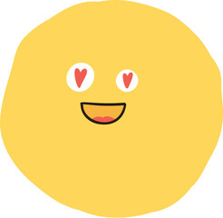 Collection of yellow emoji faces with various expressions: happy, sad, surprised, cool, and loving. Cute and playful emoji designs in a fun style. Hand drawn cute emoticon illustration icon. Vector