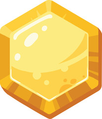 Golden game button. Cartoon gold stone frames and buttons, gravel rock gambling plates, golden rock stones signs flat vector illustration. Stone buttons on white