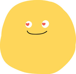 Collection of yellow emoji faces with various expressions: happy, sad, surprised, cool, and loving. Cute and playful emoji designs in a fun style. Hand drawn cute emoticon illustration icon. Vector