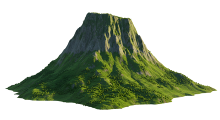 Side View of Green Volcano Mountain