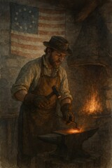 Blacksmith at Revolutionary Forge, 1780