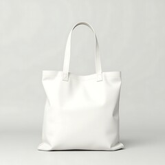   Realistic White Tote Bag Mockup — High-Resolution Canvas Tote on Solid Background for Branding and Product Design