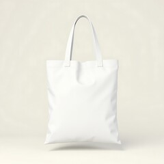   Realistic White Tote Bag Mockup — High-Resolution Canvas Tote on Solid Background for Branding and Product Design