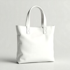   Realistic White Tote Bag Mockup — High-Resolution Canvas Tote on Solid Background for Branding and Product Design