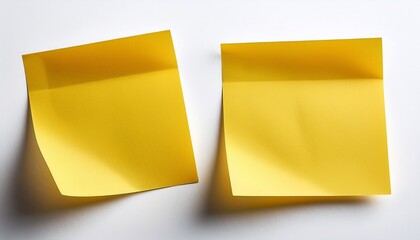 yellow blank post it notes isolated on white