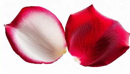 white and reddish rose petal isolated on transparent background