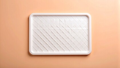 Fototapeta premium Single White Silicone Baking Mat on Pastel Peach