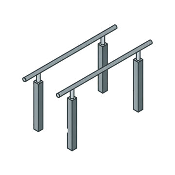 Parallel bars for rehabilitation and physical therapy.