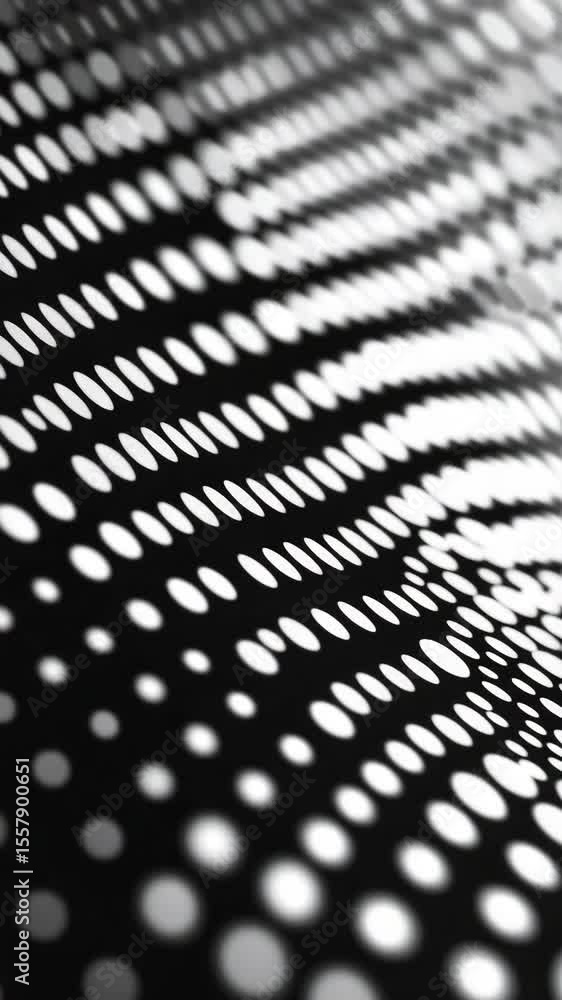 Poster abstract design of interconnected circles in black and white