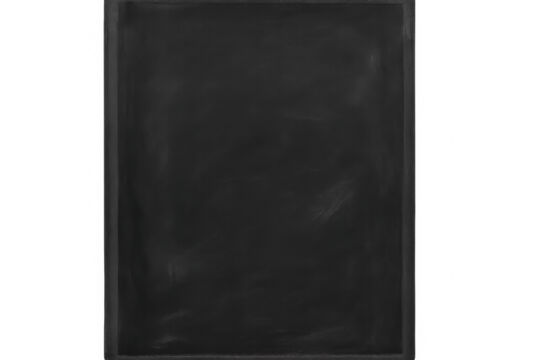 Blank blackboard with wooden frame isolated on transparent background, providing a classic educational backdrop