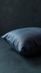 Luxurious Slate Grey Cushion on Dark Surface Modern Minimalist Home Decor