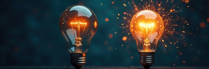 Exploding Lightbulb Eureka Moment of Brilliant Innovation and Creative Genius - Ideal for Success, Technology, and Discovery Concepts