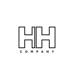 Letter H and H, HH logo design template. Minimal monogram initial based logotype.
