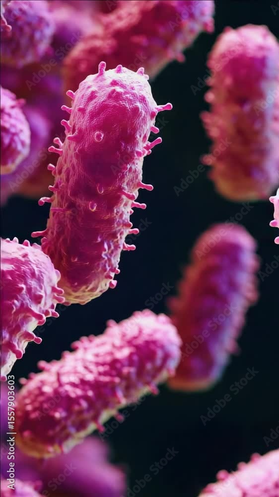 Poster red dendritic cells under a microscope, showing the complex structure and protrusions that aid in th