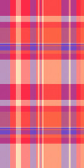 Vibrant coral, peach, and purple plaid pattern.  Perfect for textile design, fashion, website backgrounds, or packaging.