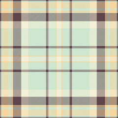 Elegant pastel plaid pattern.  Subtle yet striking design featuring soft mint green, cream, and brown hues. Ideal for textile design, website backgrounds, or stationery.