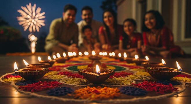 [UNK] a group of people sitting around a table with candles