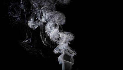 rising smoke motion on black background loop