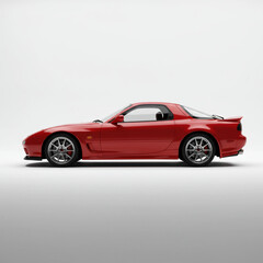 Japanese Sports Car Silhouette 3D Rendering on White