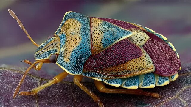 Vibrant Macro Shot of a Colorful Stink Bug
