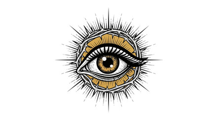 Eye of providence drawing vector, all seeing eye illustration, illuminati symbol graphic design, tattoo art father's day
