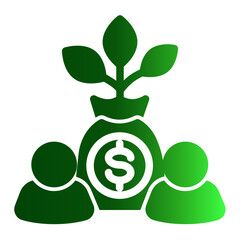Affordable Mutual Fund Investment Icon from Financial Services Collection (Solid Gradient style)