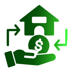 Real Estate Mortgage Loan Icon from Financial Services Collection (Solid Gradient style)
