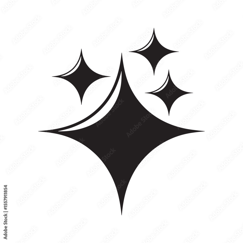 Poster four point star cluster shining brightly a simple yet elegant vector graphic design for modern minim