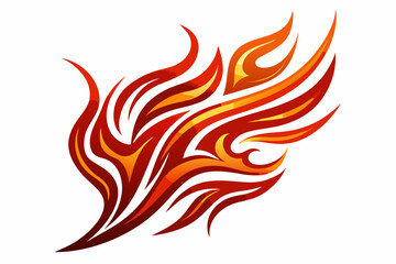 Stylized black tribal tattoo design featuring sharp curves, pointed edges, and an abstract flame-like form. 