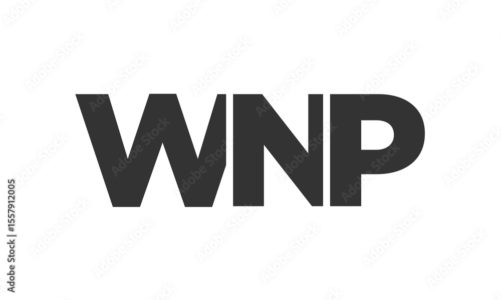 Fototapete wnp logo design template with strong and modern bold text. initial based vector logotype featuring s