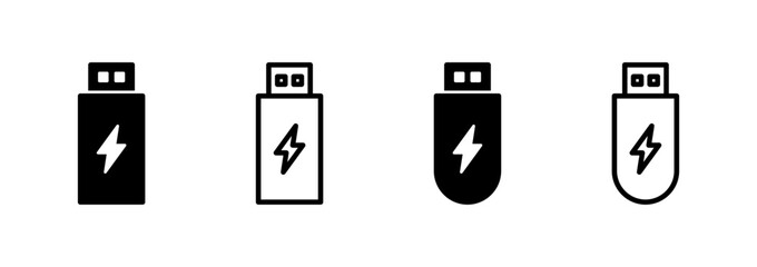 Usb icon logo design. Flash disk sign and symbol. flash drive sign. usb charging