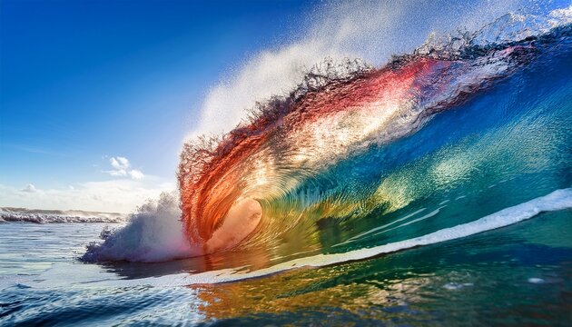vibrant multicolored wave crashing artistic ocean wave with colorful effects for creative projects