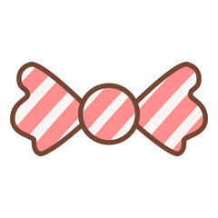 Striped Pink Wrapped Candy Illustration – Cute Vector Sweet Design