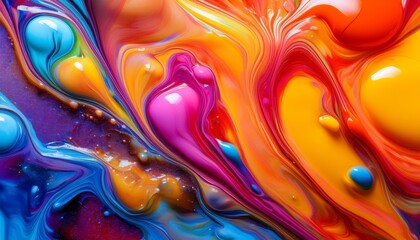 abstract close up of vibrant liquids texture