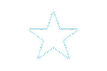 Obraz premium Shining brightly, a neon blue star glows against a transparent background, perfect for enhancing graphic design projects and illustrations