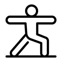 Yoga exercise icon for fitness and wellness showing a person silhouette