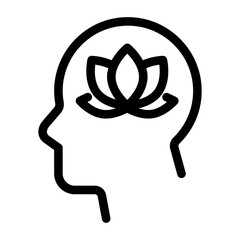 mindfulness icon with lotus flower for inner peace and calm for personal growth and self-care