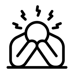 stress icon for mental health self-care and treatment featuring a worried person