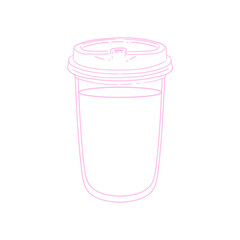 Original illustration of a drink in a plastic cup, hand-drawn and minimalist. Illustration of a cup with a drink for posters, cards, cafe menus, and graphic design.