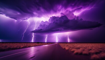vibrant purple lightning illustrations depicting stormy weather and natural phenomena