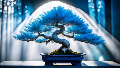 the blue ice bonsai tree shines under sunlight embodying the life giving force of nature an extraordinary choice for both bonsai enthusiasts and plant lovers