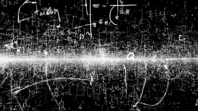 Abstract Math Equations Flowing Dynamically