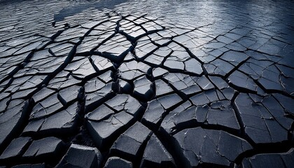 abstract texture of cracked asphalt